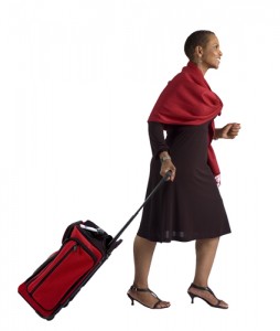 Woman Pulling Luggage