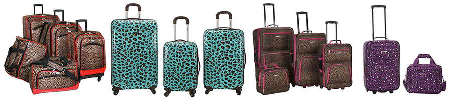 cheetah print luggage sets