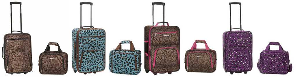 rockand 2-piece leopard print luggage sets