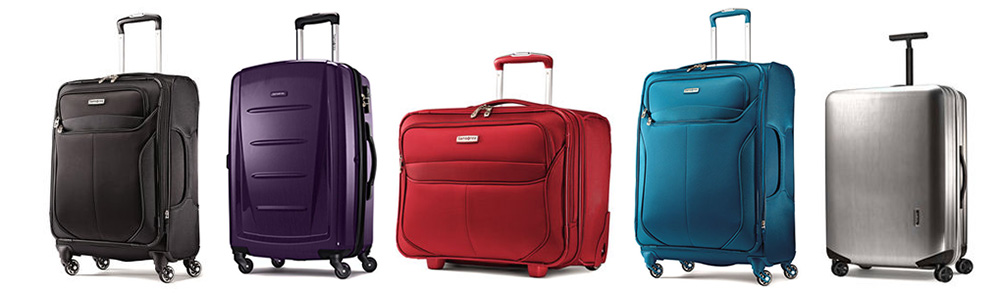 assorted Samsonite luggage for international travel