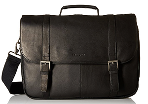 Samsonite Leather Flap-Over Laptop Messenger Bag